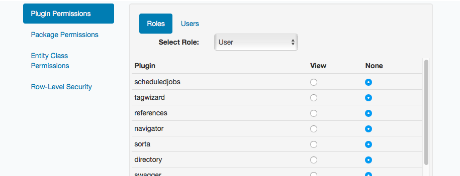 Permission manager screen
